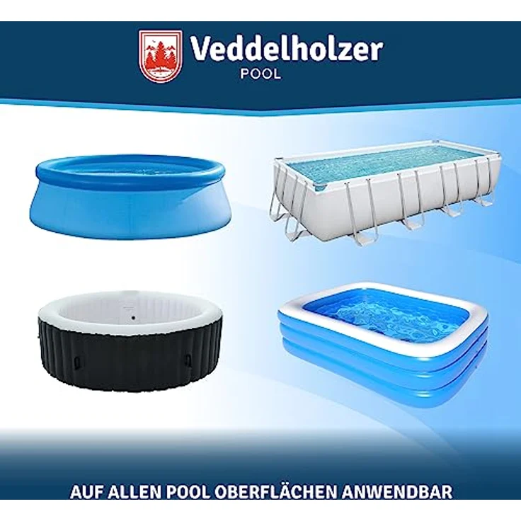 Veddelholzer Pool Reparaturset, wasserdichtes Unterwasser-Klebeband 10 cm x 150 cm, transparentes Abdichtband für alle Pooloberflächen – Bild 3