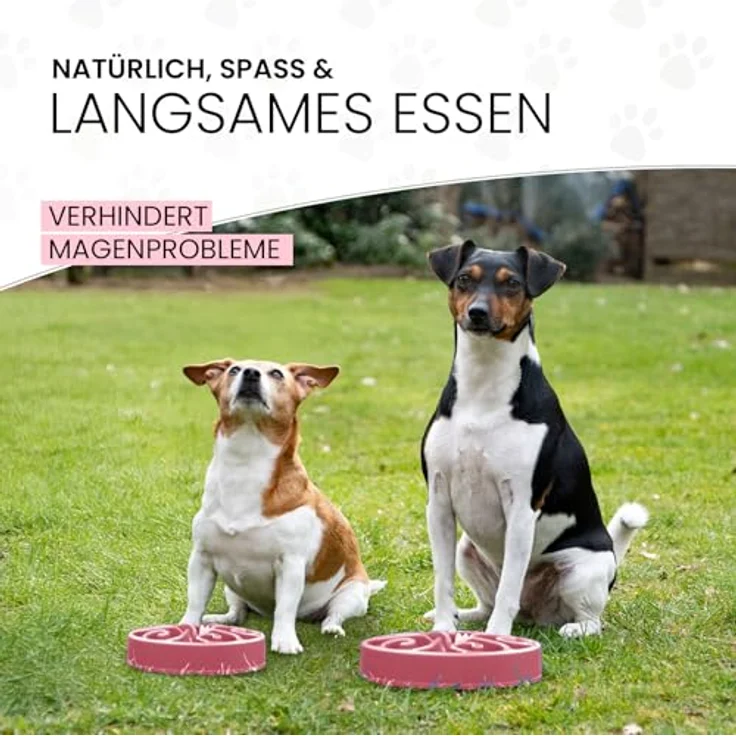 Eat Slow Live Longer Original Feeder S/M, rutschfester Antischlingnapf für Hunde, Ø20,5 cm, rosa, fördert gesundes Fressverhalten – Bild 2