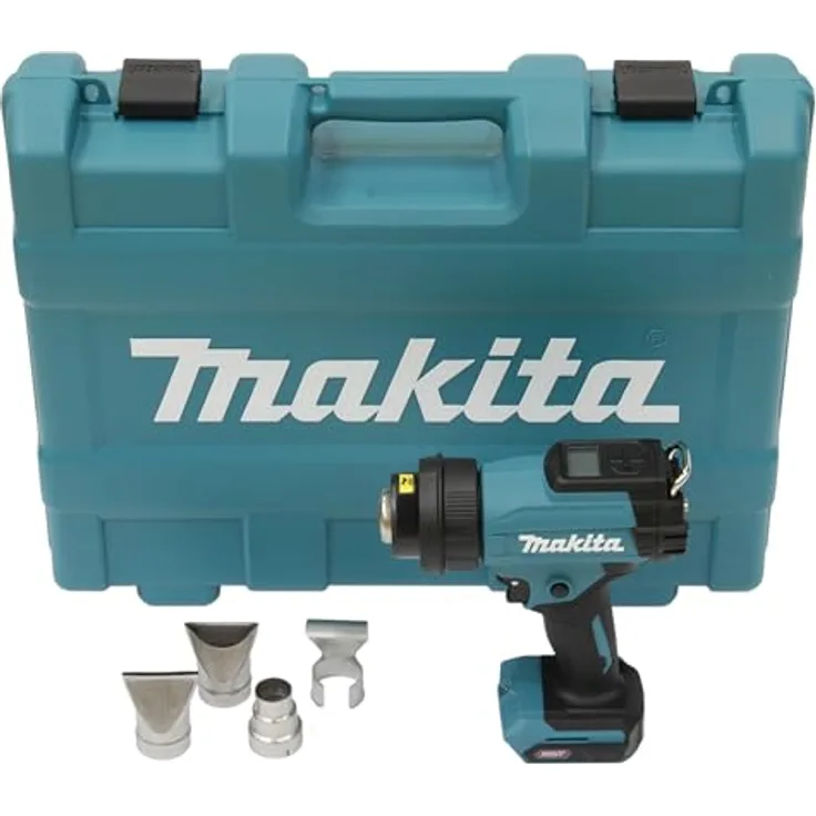 Makita Akku-Heissluftgebläse 40V, stufenlos einstellbare Temperatur bis 600°C, 120-200 l/min, inklusive Schnellwechselsystem und LED-Beleuchtung