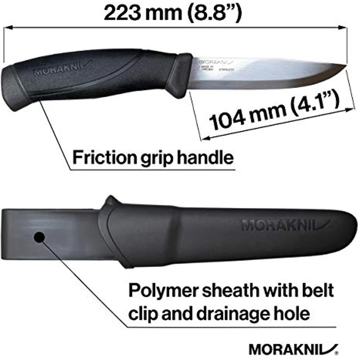Mora Uni Companion Messer, Schwarz, M – Bild 5