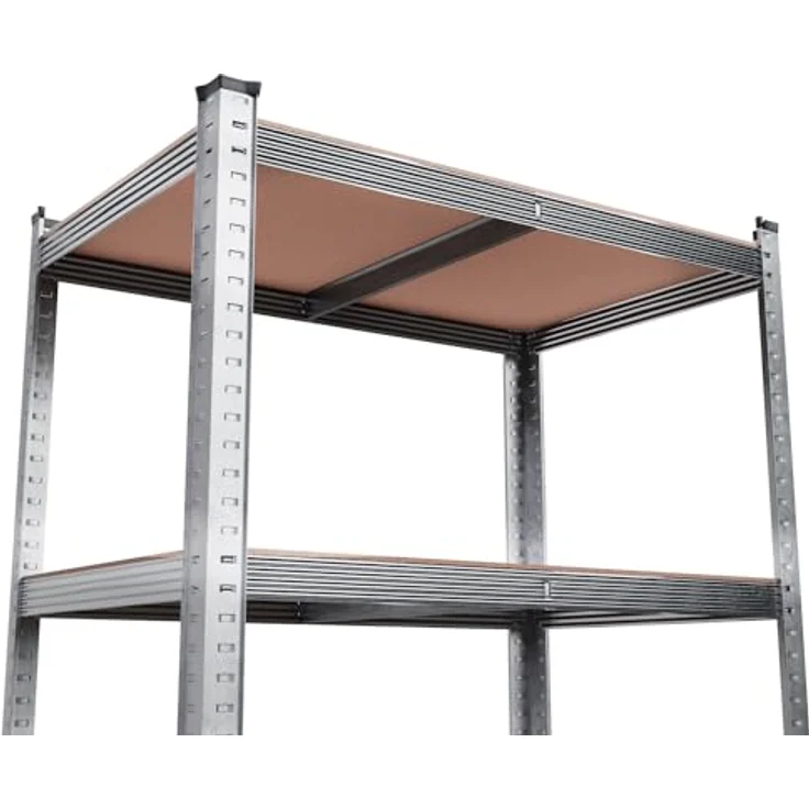 Tronitechnik® Schwerlastregal, Kellerregal, Lagerregal 40 x 90 x 180 cm, 875 kg belastbar, 5 verstellbare Ablagen, silbern – Bild 5