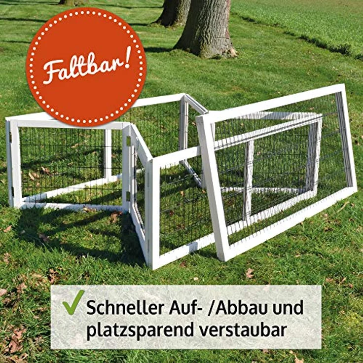 zooprinz Premium Freilaufgehege Rabbit Run für draußen - Besonders Stabiler Holzrahmen - Umweltfreundliche Lasur, XXL Auslauf für Kleintiere – Bild 3