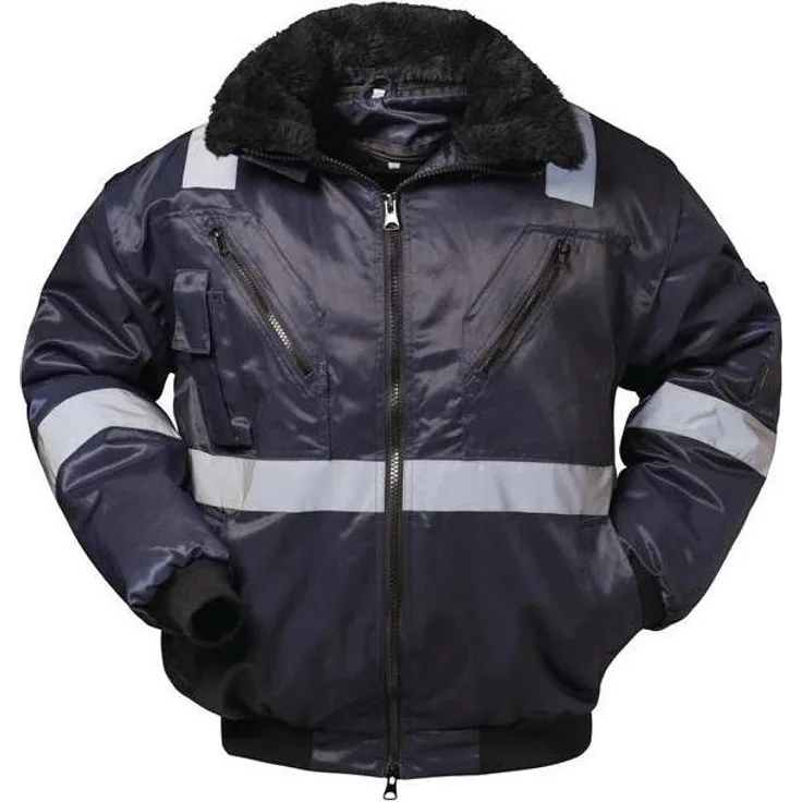 Norway Rognan Pilotjacke, Arbeitsjacke mit Reflexstreifen, wasserabweisend, abnehmbare Kragen und Ärmel, XXL
