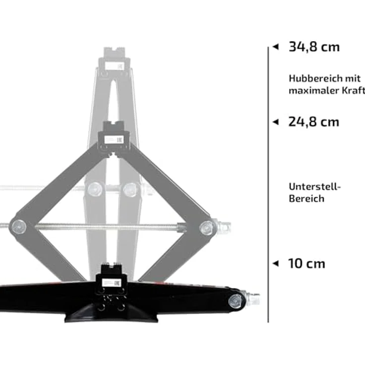 HEYNER UltraLift S PRO Scherenwagenheber, 1t Anhänger/PKW, mit Gummiauflage und Tasche, pulverbeschichtet, robust (schwarz) – Bild 3