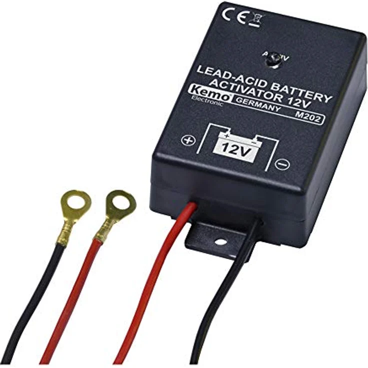 Kemo Bleiakku-Aktivator / Refresher 12 V M202 gegen Ablagerung von Bleisulfat, erhöht die Lebensdauer des Autoakkus, mit LED-Anzeige, elektronische Pflege und Reanimierung eines 12 V Autoakkus – Bild 1