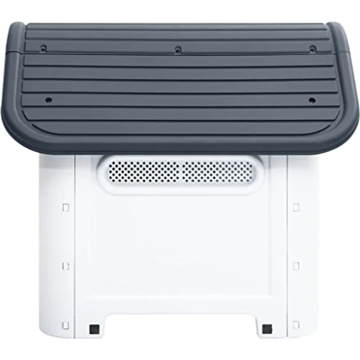 vidaXL Hundehütte Grau 59x75x66cm Polypropylen Hundehaus Hundehöhle Hundebett mit belüftetem Dach und erhöhtem Boden – Bild 3