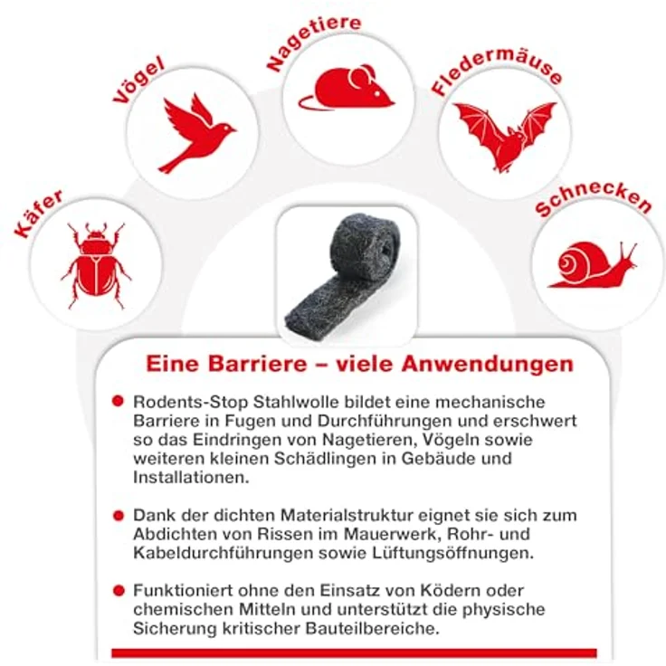 SWISSINNO Nager-Stop Stahlwolle Schädlingsvertreiber 1St. – Bild 10