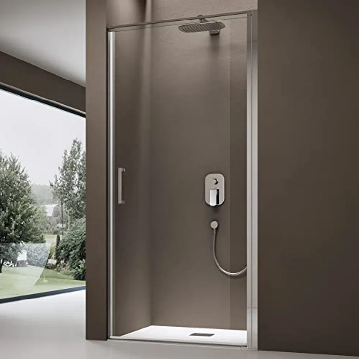 doporro Teramo36K Duschtür Nischentür 80x195cm, ESG-Sicherheitsglas Klarglas mit Hebe- und Senkmechanismus und NANO-Beschichtung – Bild 1