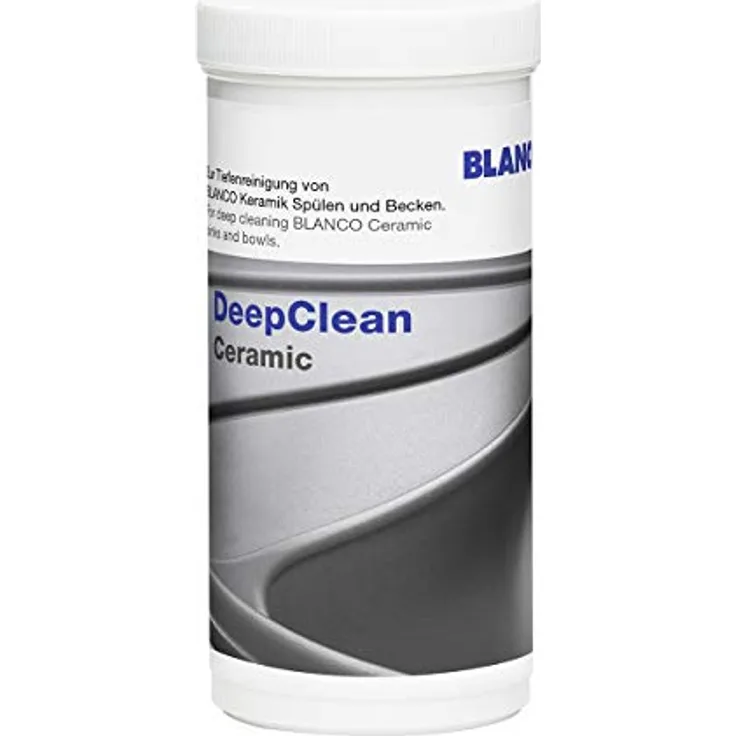 BLANCO DeepClean Ceramic | Reinigungsmittel und Pflegemittel für Keramikspülen | Profireiniger für saubere Küchen | 100g Dose | Abperleffekt | entfernt Kratzer | polierte Tiefenreinigung