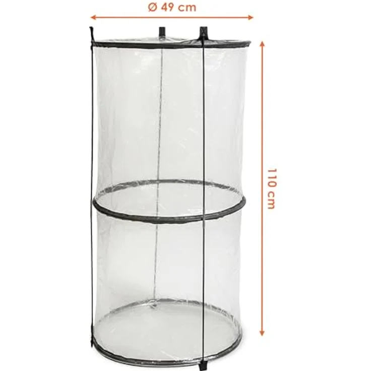 Spetebo Pop-Up Folien Gewächshaus für Tomaten, 110 x 49 cm, transparent/schwarz, mit stabilen Stützstangen und schnellem Aufbau – Bild 2