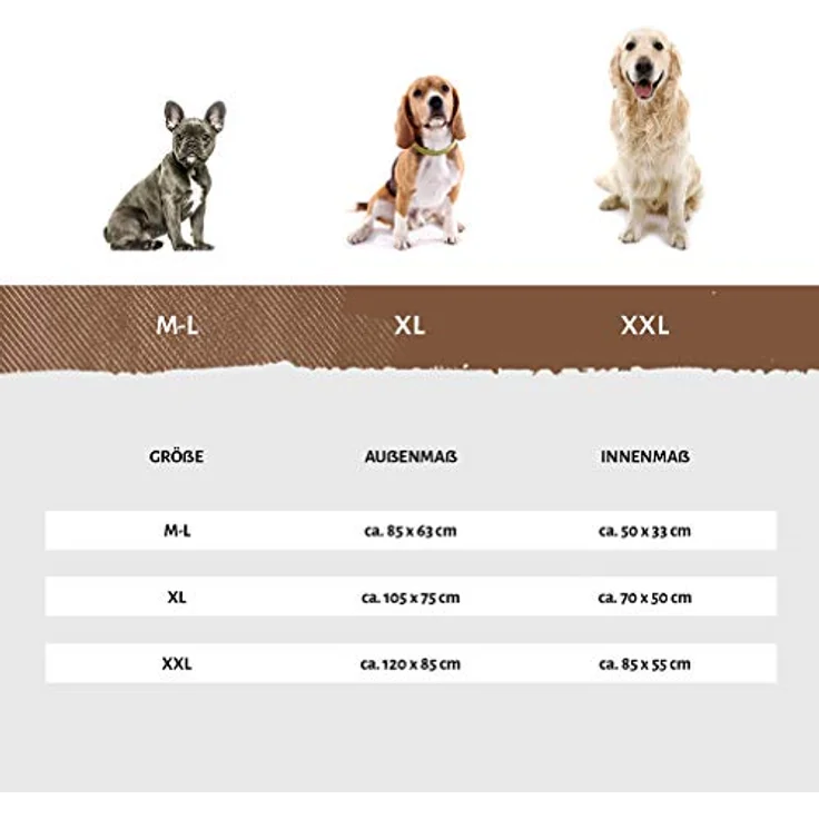 Knuffelwuff Orthopädisches Hundebett Luisa Hundekorb Hundesofa Hundekissen Hundekörbchen waschbar Beige M-L 85 x 63cm – Bild 4