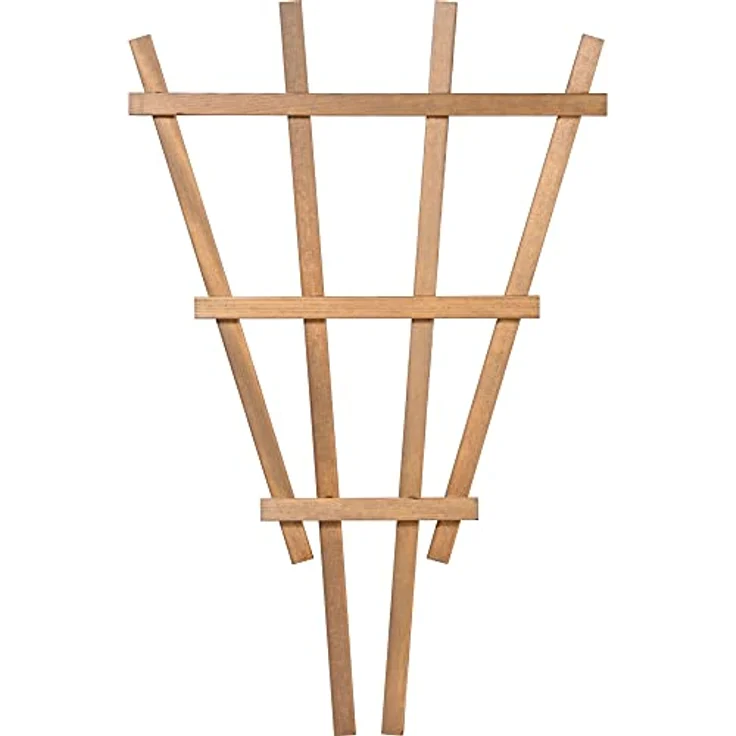 dobar® Green Label 29187FSCe | Dekorative Blumentopf-Rankhilfe Vieste | 4er-Set Rankgitter aus Holz | 37 x 1,4 x 59 cm | Pflanzstütze Gr. XL | Braun – Bild 2