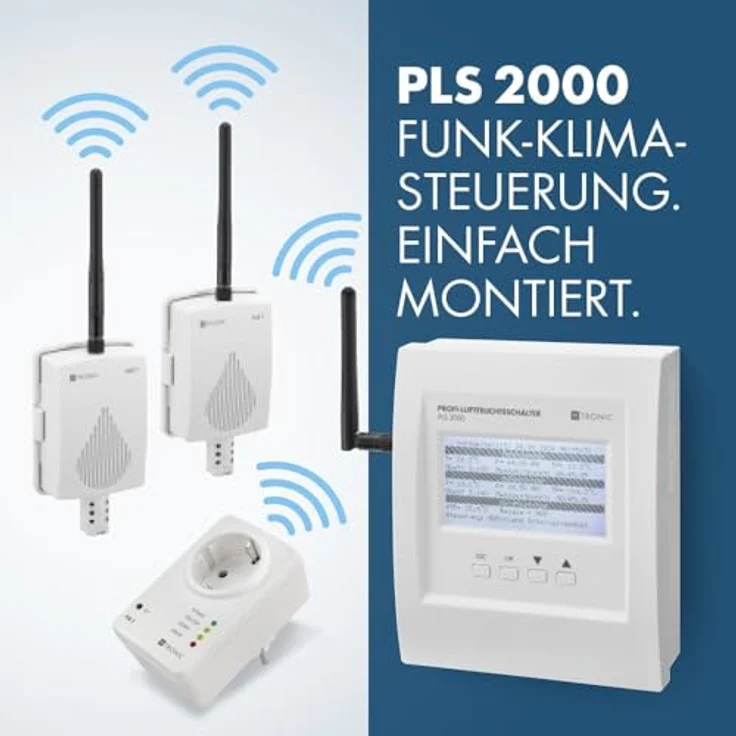 H-Tronic Profi-Luftfeuchteschalter PLS 2000, Hygrostat zur Kellerentfeuchtung, Taupunktsteuerung, Funksteuerung für bis zu 32 Geräte – Bild 5