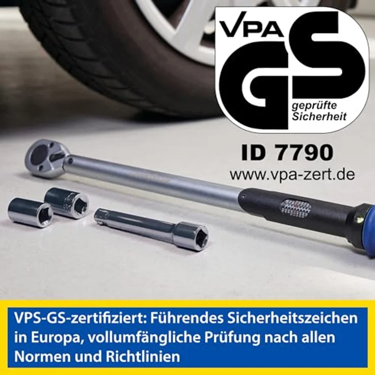 Goodyear 75522 Premium Drehmomentschlüssel inkl. Verlängerung und Stecknüsse 17 mm und 19 mm – Bild 2