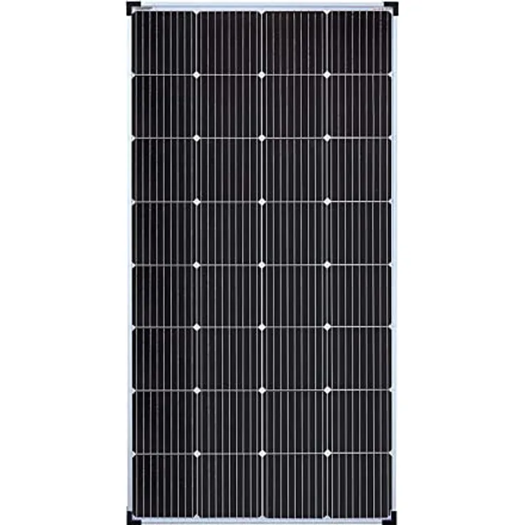 EnjoySolar Solarpanel monokristallines Solarmodul 190W 12V, silberner Rahmen, 166 mm PERC-Zellen, 0% MwSt.