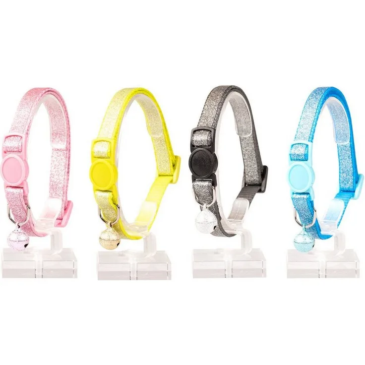 DUVO+ Katzen-Halsband Glitter Nylon, verstellbar mit Sicherheitsvorrichtung, verschiedene Farben verfügbar