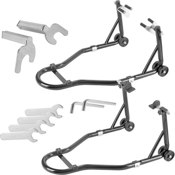 STAHLWERK Motorradheber Motorrad-Montageständer 450kg Tragkraft, 17-tlg. Stahlkonstruktion, Rostschutzbeschichtung – Bild 1