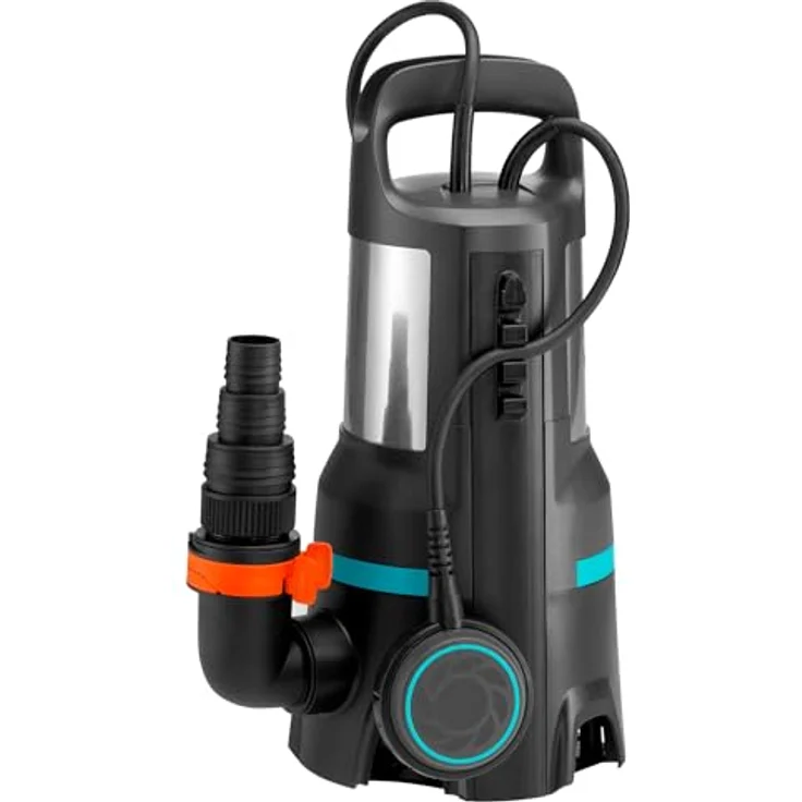 Gardena Schmutzwasser-Tauchpumpe 25000 (9046-20) Schmutzwasserpumpe 1.100 Watt 25.000 l/h Entwässerung max. Förderhöhe 11 m max. Förderdruck 1,1 bar max. Partikelgröße 38 mm – Bild 2