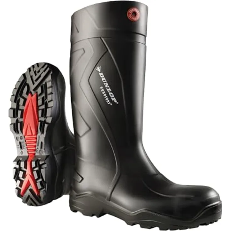 Dunlop Purofort+ C762041 S5 Sicherheitsschuhe, schwarze Full Safety Stiefel mit Stahl-Zehenschutzkappe und rutschfester Sohle, Größe 41