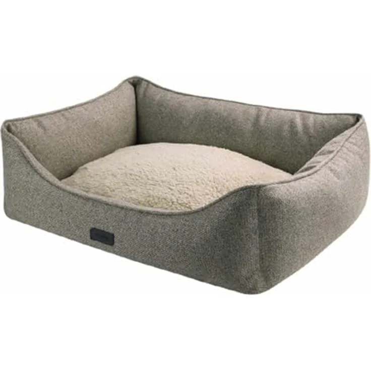 Nobby Komfortbett eckig ANDA beige, kuschelig weiches Material mit Wendekissen, 80 x 70 x 24 cm – Bild 2