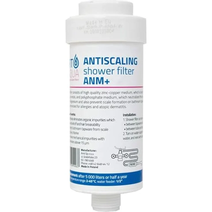 Fit aqua AWF-SWR-P-ANM-W FITaqua, KDF, 1-2 Gewinde, Duschfilter gegen Kalk und Chlor. Reduziert Haarausfall und Hauterretation, Wellness, Markenfilter, Kalkfilter für Dusche und Badewanne – Bild 5
