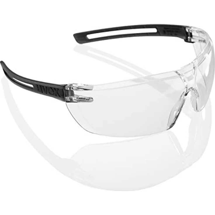 uvex x-fit Schutzbrille 9199 - Kratzfest & Beschlagfrei, 100% UV-400-Schutz - Sicherheitsbrille mit Klarer Scheibe - Chemikalienbeständige Arbeitsbrille für Labore gelb/grau – Bild 4