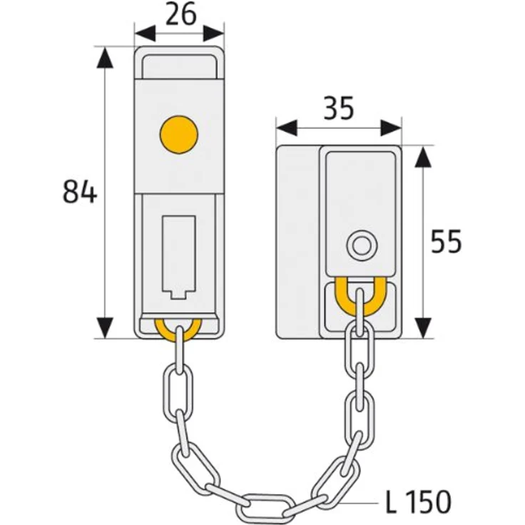 ABUS Türkette abschließbar SK79, weiß, 03969 – Bild 3