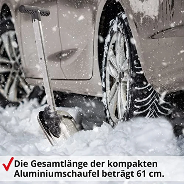 Hecht Schneeschieber 205 GT, Teleskop klappbare Auto-Schneeschaufel aus Aluminium, 20,5 cm Arbeitsbreite, 37 cm verstellbarer Stiel, ultraleicht und rostfrei, ideal für Pendler und Reisen – Bild 5