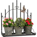 DanDiBo Wandblumenhalter Metall Schwarz 50 cm Wandregal 96237 Blumenständer Blumenregal Wandtopfhalter