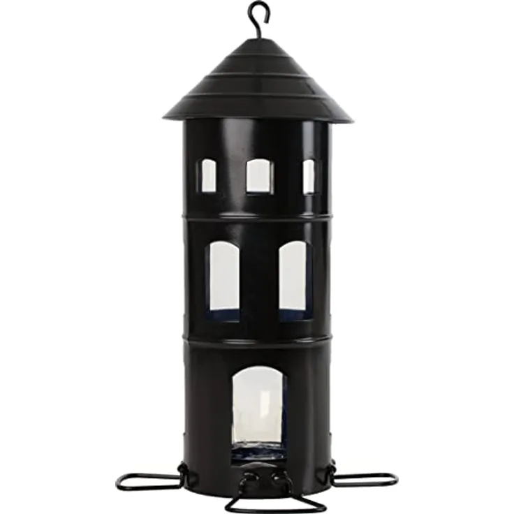Wildlife Garden WG337 Kombi-Haus Samen Schwarz - Vogelfutterhaus aus Metall