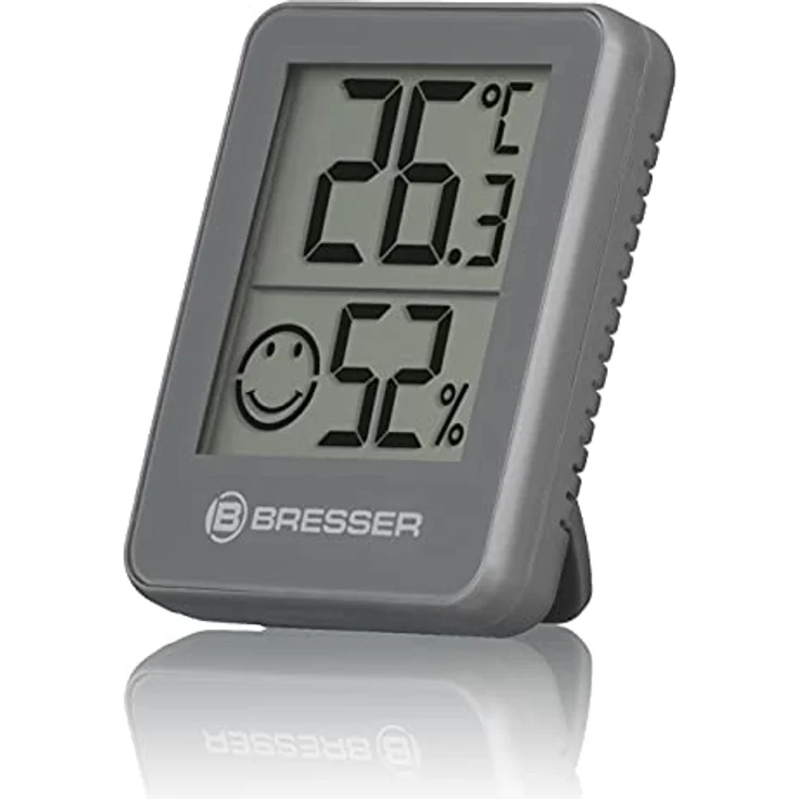 Bresser Thermometer Hygrometer Temeo Hygro Indicator 3er-Set zum Aufstellen oder zur Wandmontage mit Raumklima-Indikator, Grau - Preisvergleich – Bild 4