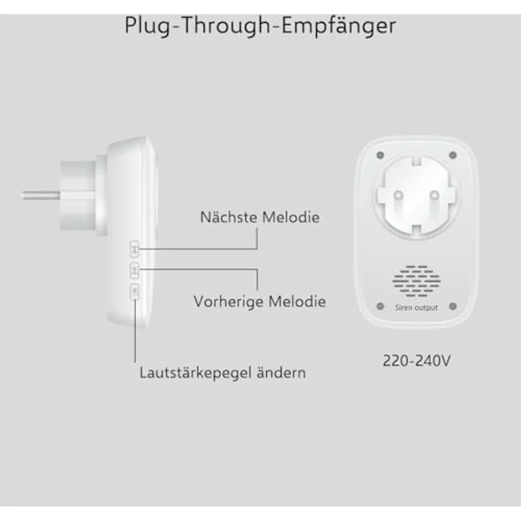 ELRO DB4000 Drahtloses kinetisches Türklingel-Set mit Steck-Empfänger, 150 Meter Reichweite, keine Batterien nötig – Bild 5