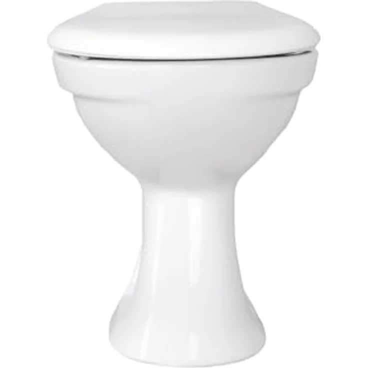 Belvit Tiefspül-WC BV-SW5001+BV-D0400, Stehend, Abgang waagerecht, Stand WC Toilette Abgang Waagerecht Wand Tiefspüler Stehend +, Weiß – Bild 3