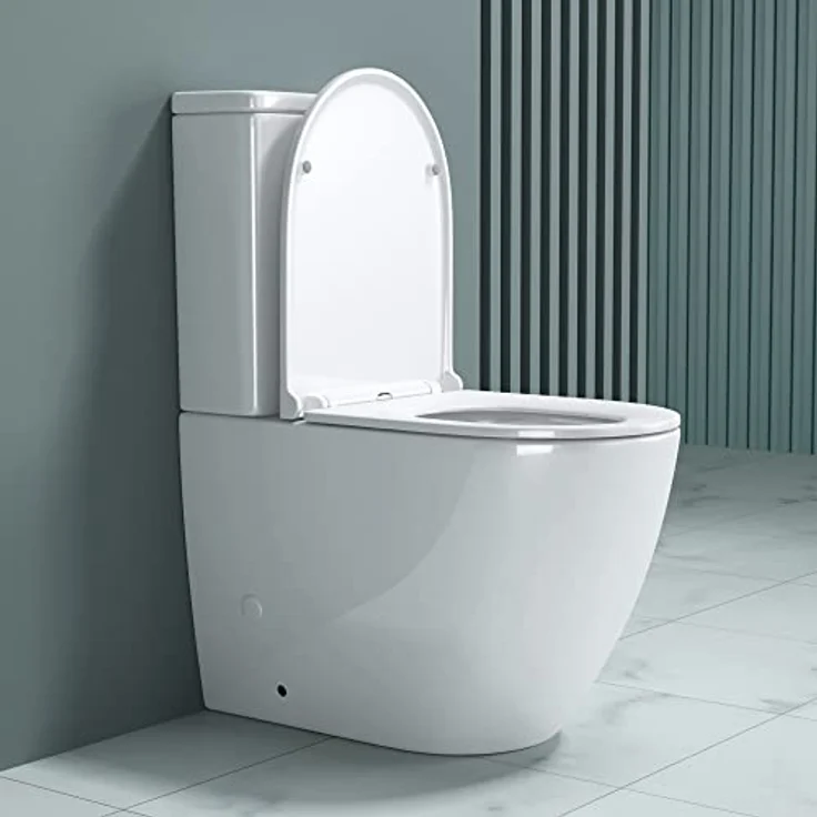 doporro Stand-WC mit Spülkasten komplett S179T neu inkl. Softclose Absenkautomatik 36x63x82cm Toilette weiß spülrandlos – Bild 4