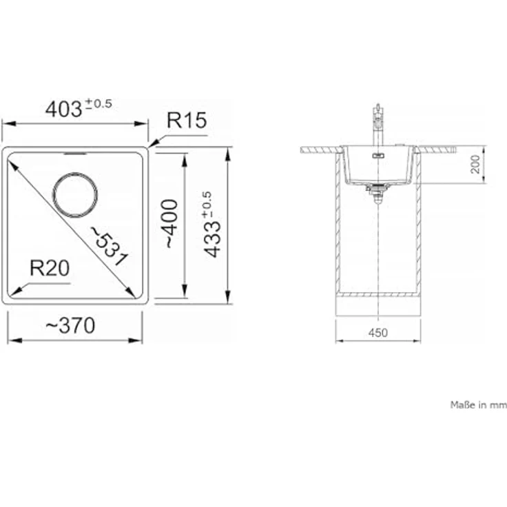 Franke Unterbaubecken Maris MRG 110-37 Fragranit Onyx, Handbetätigung, Sanitized®-Ausstattung, hitzebeständig bis 280°C – Bild 3