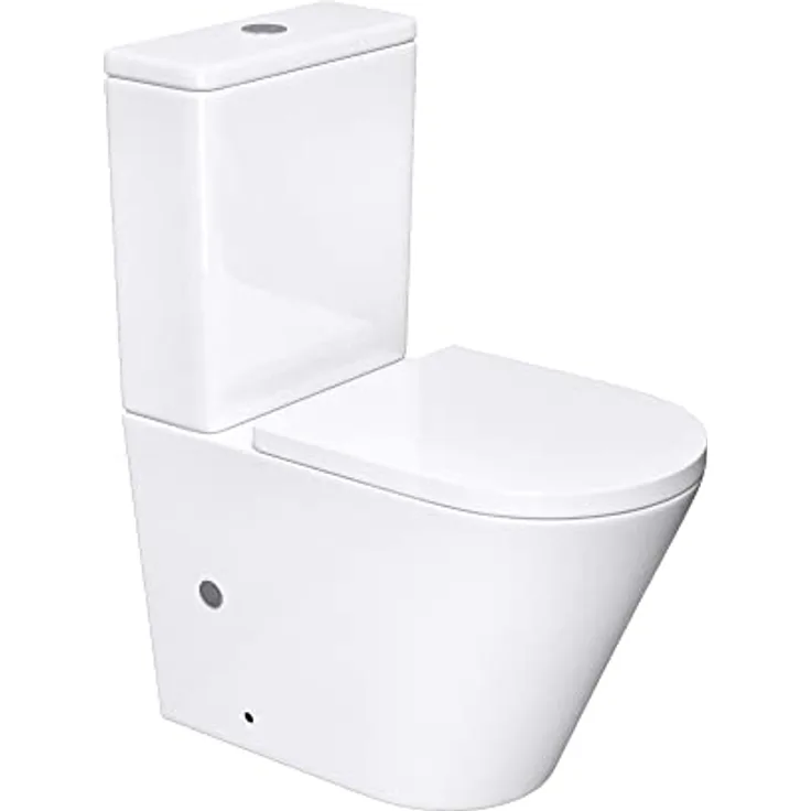 doporro Design Stand wc 108T inkl. Softclose Absenkautomatik 37x65x83cm Stand-Toilette Weiß spülrandlos