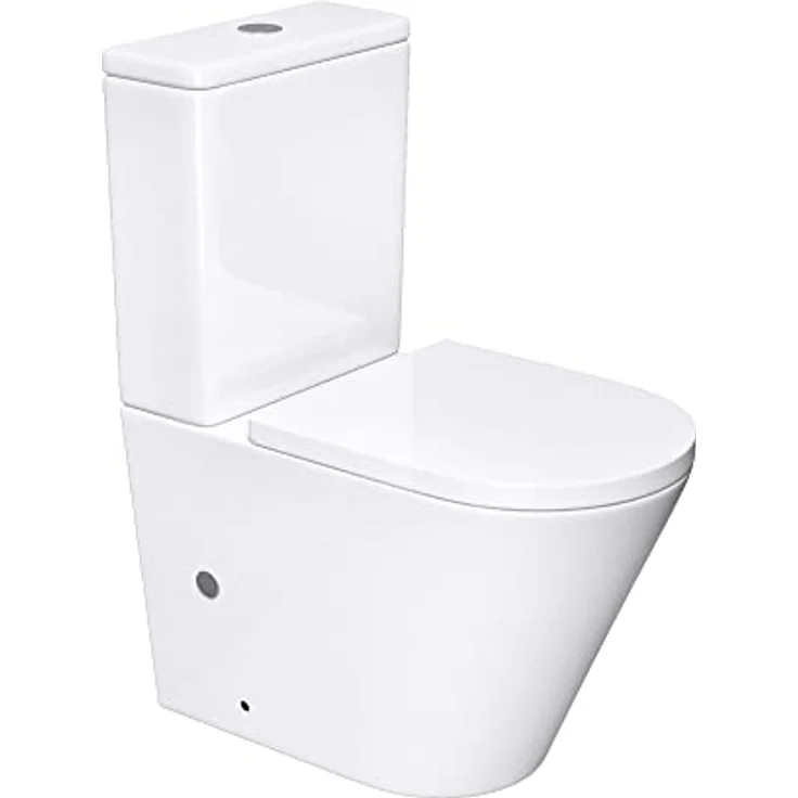 doporro Design Stand wc 108T inkl. Softclose Absenkautomatik 37x65x83cm Stand-Toilette Weiß spülrandlos – Bild 1