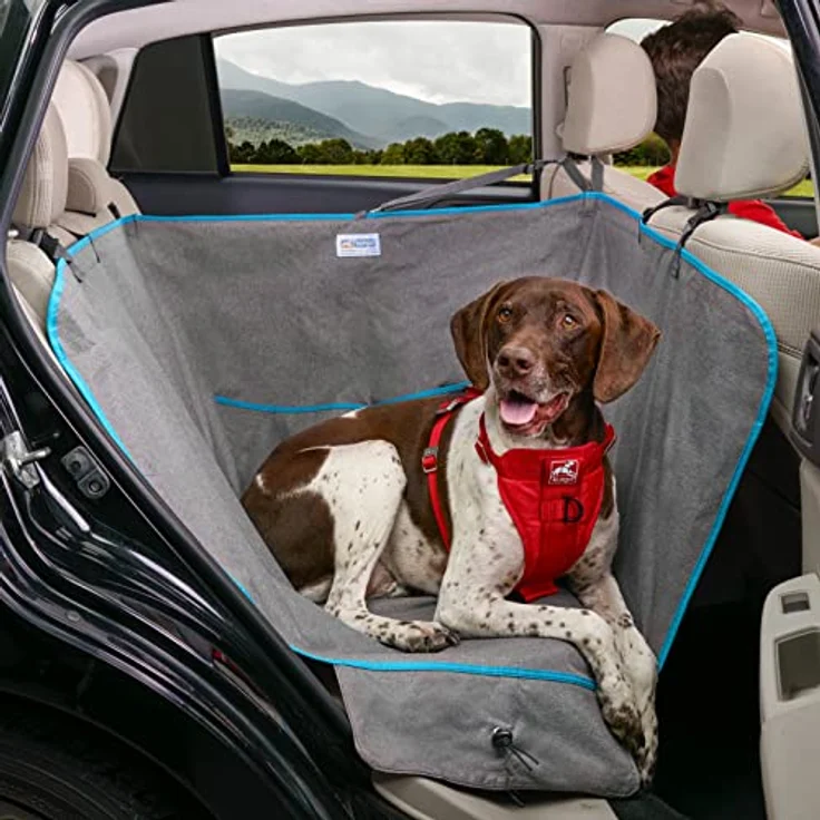 Kurgo Tier-Autoschondecke Heather Half Hammock, wasserdicht und schmutzabweisend, grau – Bild 7