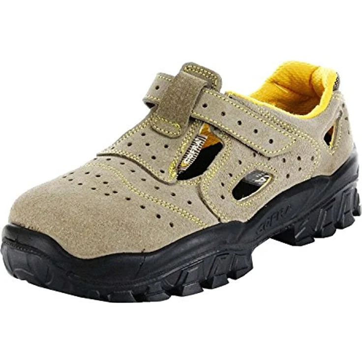 Cofra NT040-000.W37 NEW BRENTA S1 P SRC Sicherheitssandalen, antistatisch, durchtrittsicher, beige/orange, Größe 37 – Bild 3