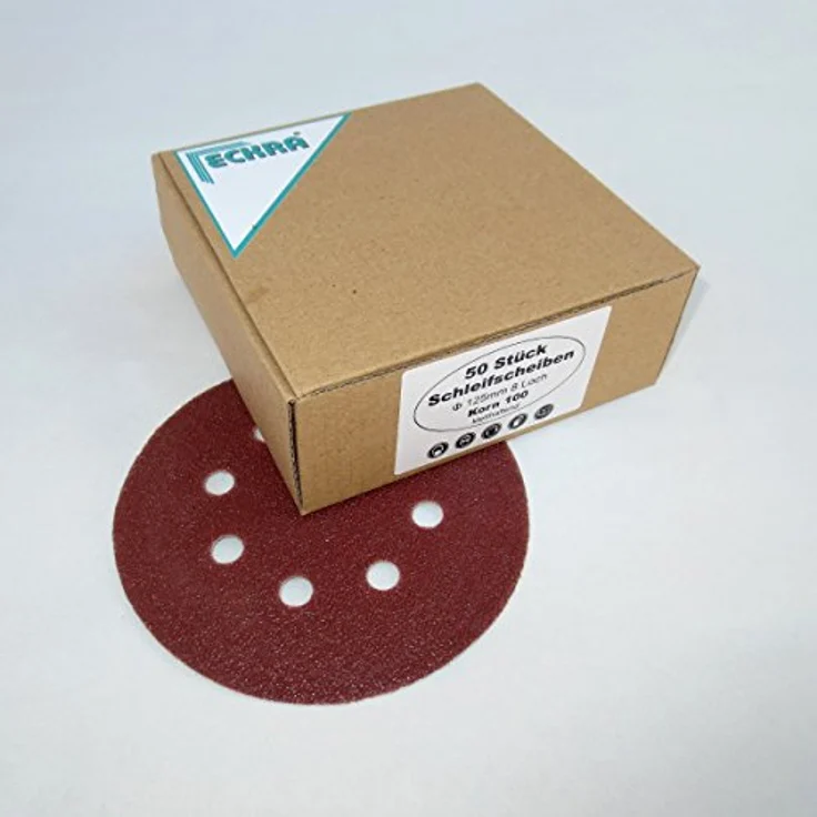 ECKRA 100 Schleifscheiben 125 mm mit Klett 8 Loch, Sortierung P40 bis P220, hohe Qualität – Bild 4