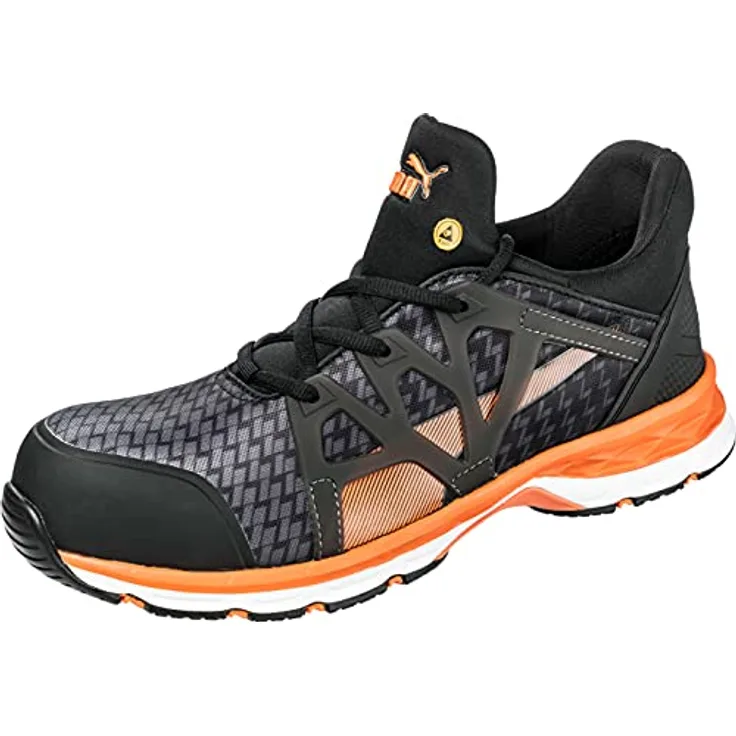 PUMA Safety Rush 2.0 MID 633870-41 ESD Sicherheitsschuh S1P Groeße: 41 Schwarz, Orange 1 Paar, 41 EU
