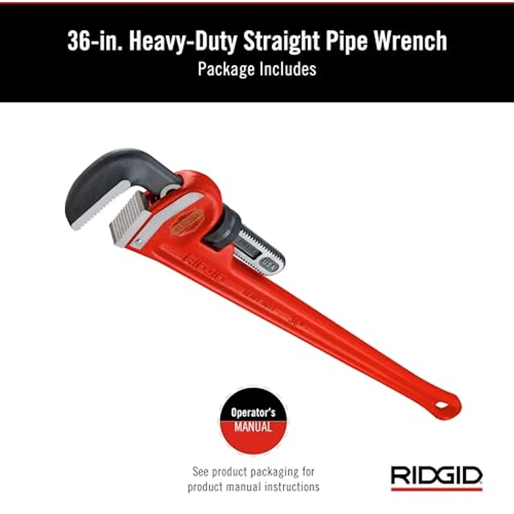 RIDGID 31035 Modell 36'' gerade Rohrzange für schwere Beanspruchung, 36'' Sanitär-Schraubenschlüssel – Bild 2