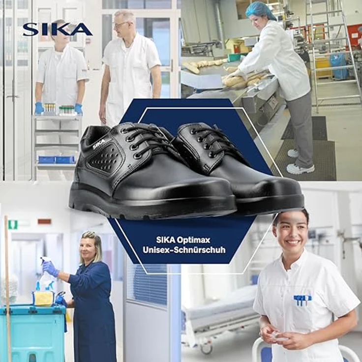 Sika Optimaxchnürschuh Berufsschuh, Sicherheitsschuh in Schwarz, Größe 44, 100% Polyester – Bild 5