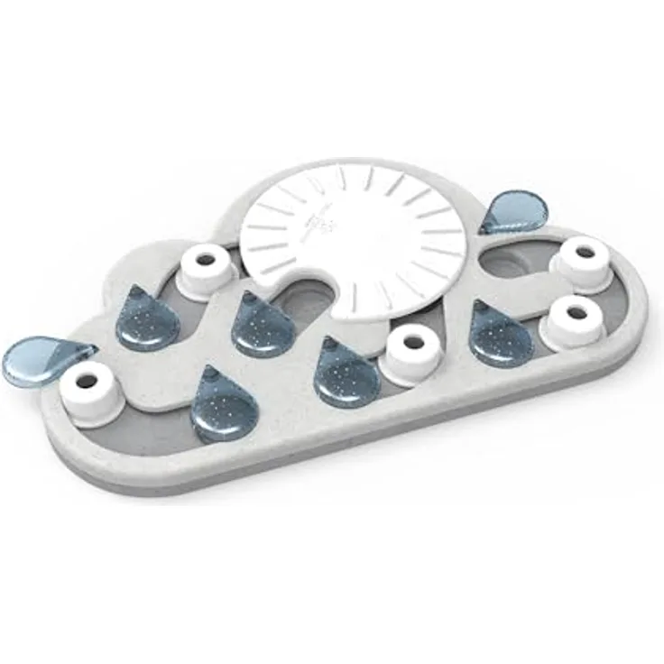 Catstages Nina Ottosson Rainy Day Puzzle & Play - Interaktives Intelligenz-/Snackspielzeug für Katzen, 14 versteckte Leckerli-Fächer, BPA-frei