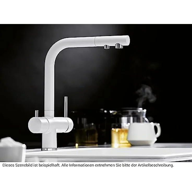 Blanco FONTAS II Filter, Küchenarmatur Hochdruck, schwarz matt, 3-in-1 mit separater Wasserführung für gefiltertes Wasser – Bild 3