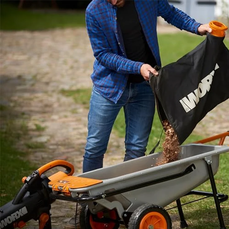 WORX WG505E Laubbläser und Laubsauger mit Mulcher 3000 W- Laubsauger 3-in-1 Gerät inkl. Fangsack Häckselfunktion 3000 Watt – Bild 10