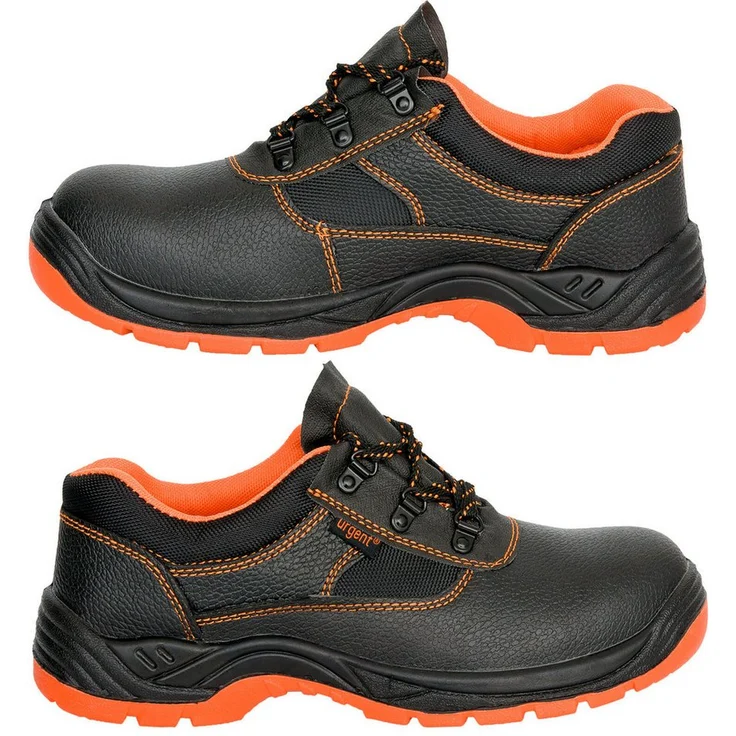 Urgent Arbeit Halbschuhe S1, Sicherheitsschuhe mit orangefarbener Stahlkappe und PU-Sohle für hohen Komfort