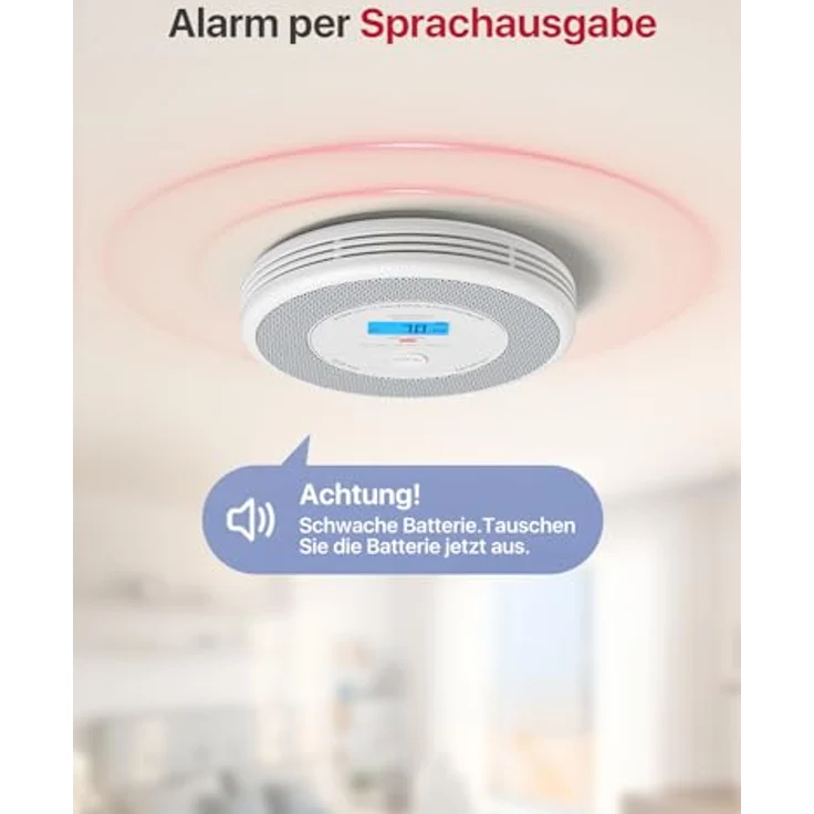 X-Sense Kombinierter Rauch- und Kohlenmonoxidmelder mit Sprachausgabe-Alarm, austauschbarer Batterie, XP0A-SR, 1er-Pack – Bild 3