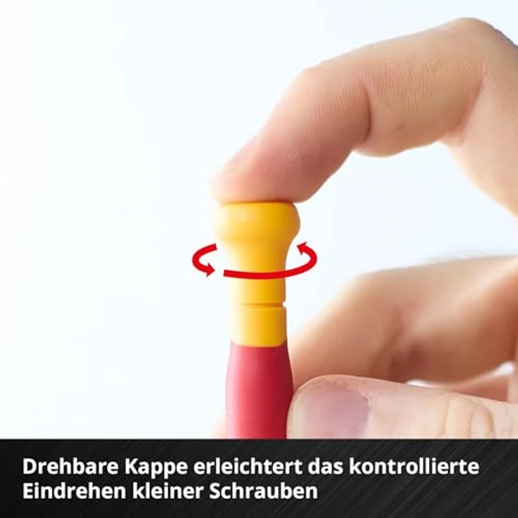 Einhell Elektriker-Feinmechaniker-Schraubendreher-Set 6-tlg., isoliert bis 1.000V, ergonomische Griffe, S2-Klingen, kompakte Bauform, rot-gelb – Bild 3