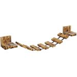 QLS Hängebrücke für Katzen, Katzenmöbel mit 7 Stufen und Wandmontage, geflammtes Kiefernholz, platzsparendes Design